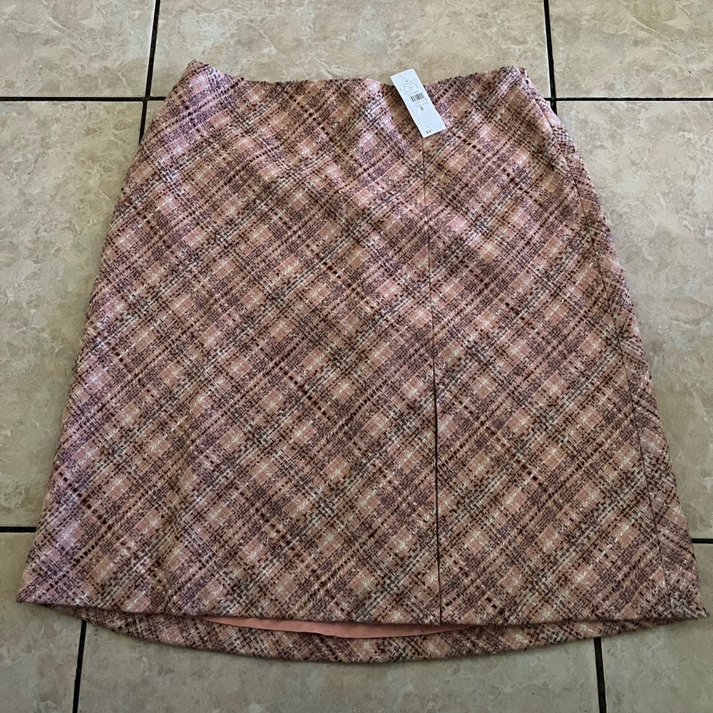 LOFT SIZE 8 PINK PLAID SKIRT BRAND NEW WITH TAGS